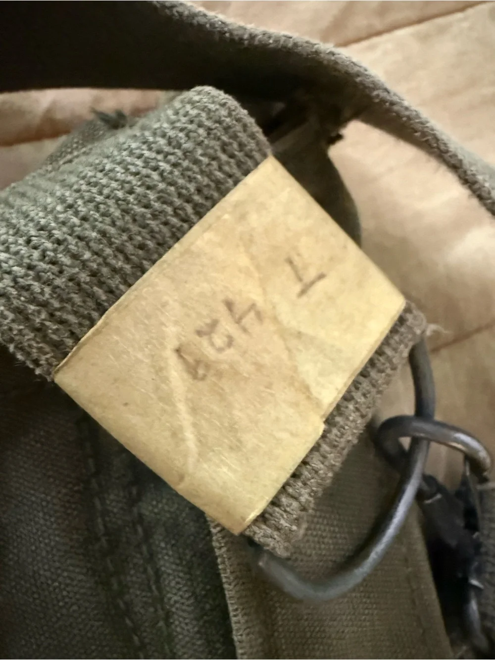 US Military Vintage M-17 Gas Mask Bag OG 107 w/ Boy Scout Belt and Brass Awards